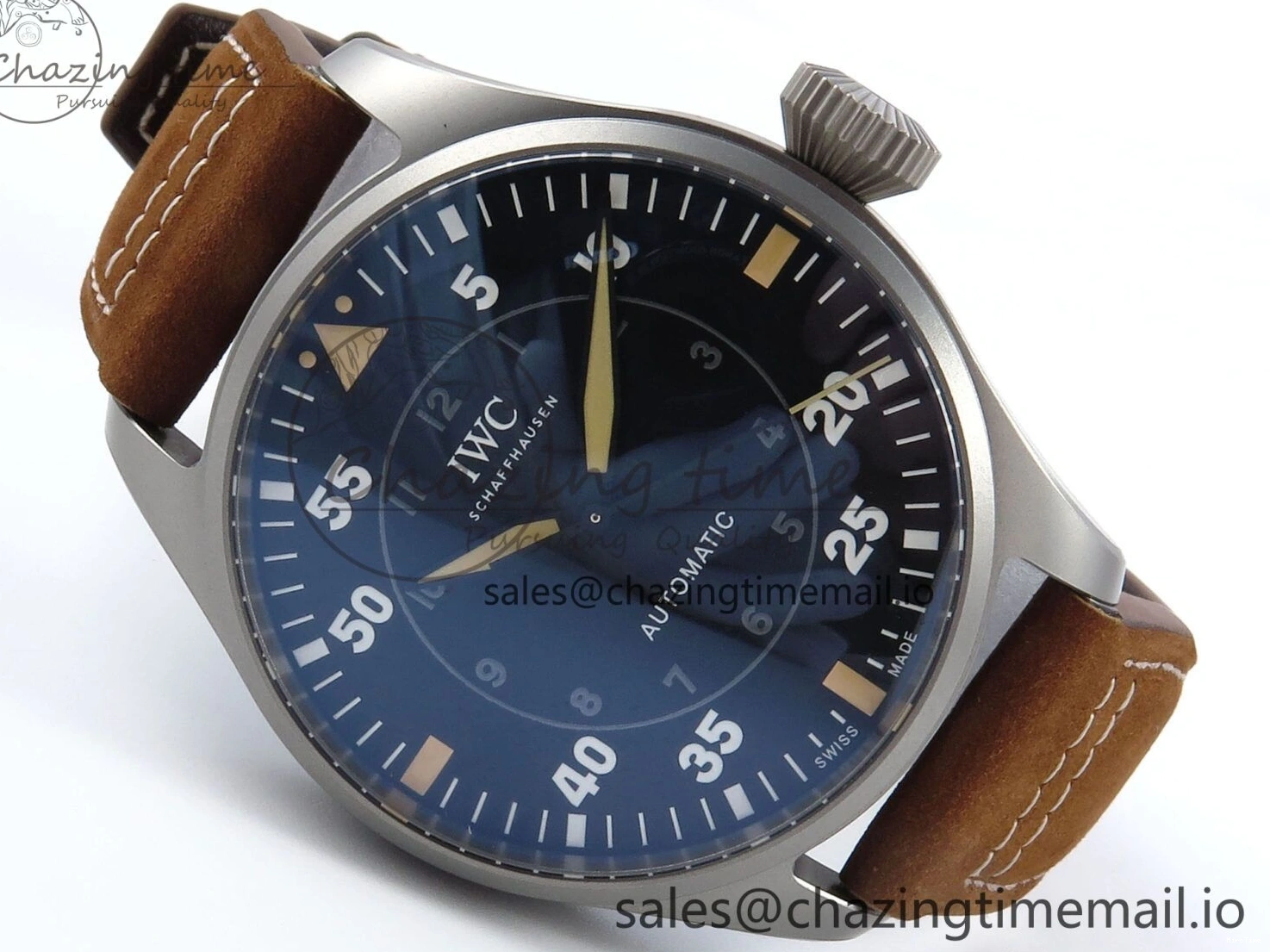 MIROTIME 0225 Big Pilot IW329701 M+F 1:1 Best Edition Black Dial on Brown Leather Strap MY RelaxedFit 7005